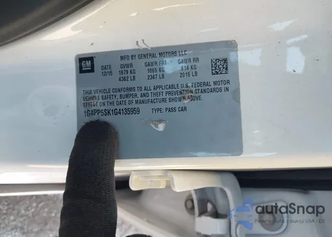 2016 Buick Verano из США, поврежденный, VIN 1G4PP5SK1G4135959